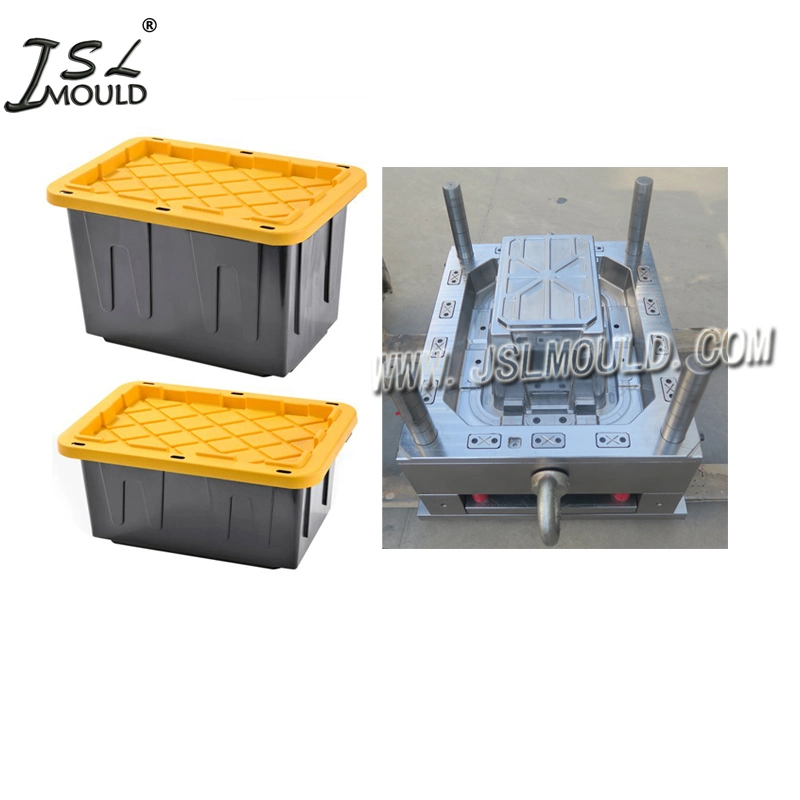 Injection Plastic Attached Lid Distribution Storage Container Mold