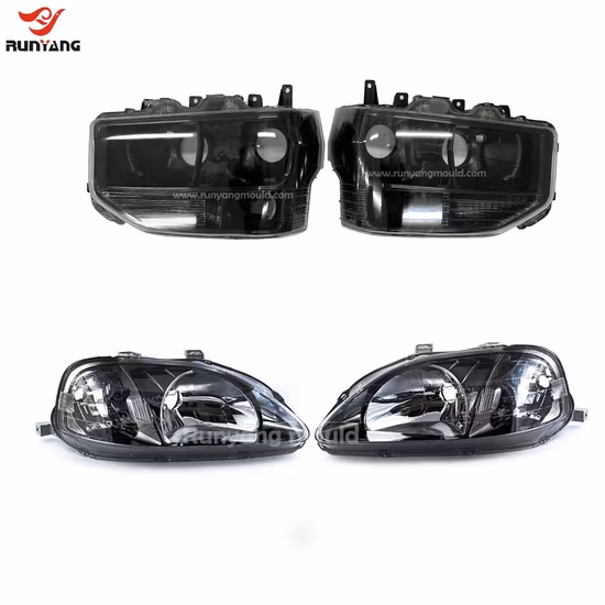 Customized Automotive Head Light Plastic Injection Molding Auto Parts Lamp Cover Mould Lens Mold